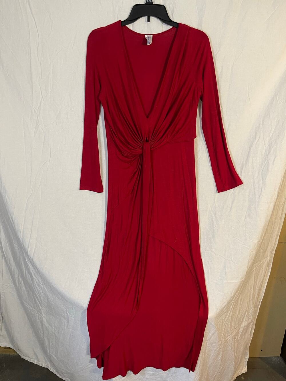Eien womens deep red wrap dress